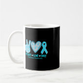Mug Peace Love Cure Diabetes Sensibilisation Cadeau (Gauche)