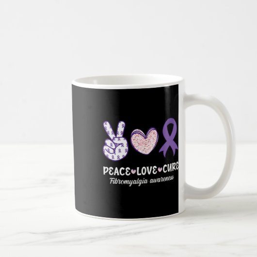 Mug Peace Love Cure Fibromyalgie Mois de sensibilisati (Droite)