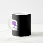 Mug Peace Love Cure Fibromyalgie Sensibilisation Ribb (Devant gauche)