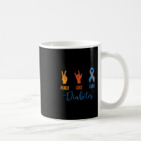 Peace Love Cure Grey Bleu Ruban Type 1 Vintage Di
