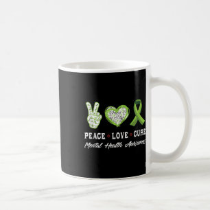 Mug Peace Love Cure Mental Health Awareness Hommes Fem