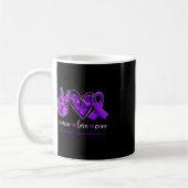 Mug Peace love cure Pancreatic Cancer Awareness mois (Gauche)