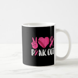 Mug Peace Love Cure Pink Out Cancer du sein Bysebyll P