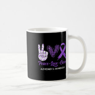 Mug Peace Love Cure Purple Ribbon Heimerheimer maladie
