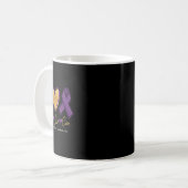 Mug Peace Love Cure Purple Toxicomanie Sensibilisation (Devant gauche)
