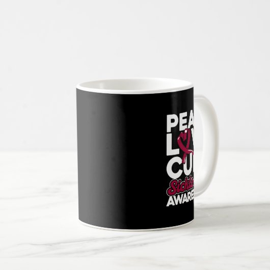 Mug Peace Love Cure Sickle Cell Awareness 1 (Devant droit)