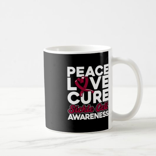Mug Peace Love Cure Sickle Cell Awareness 1 (Droite)