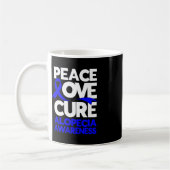 Mug Peace Love Cure Support Alopecia Awareness Ruban (Gauche)