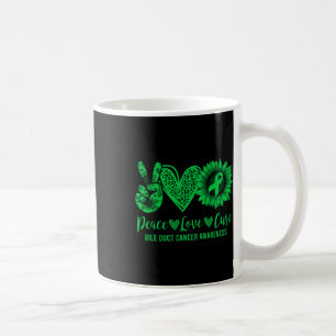 Mug Peace Love Cure Tournesol Bile Duct Cancer Award