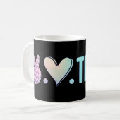 Mug Peace Love Enseignant Retour À L'École (Devant gauche)