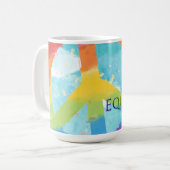 Mug Peace Love Equality avec Rainbow Peace Symbole (Devant gauche)