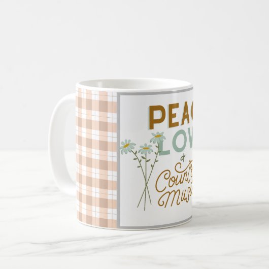 Mug Peace Love et Country Music (Devant gauche)
