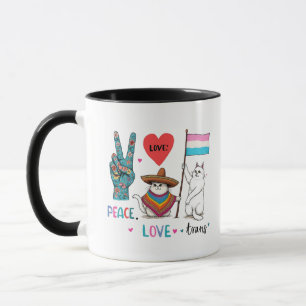 Mug Peace Love et Trans LGBTQ Transgenre