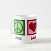 Mug Peace Love Géographie Professeur Carte du monde (Devant gauche)