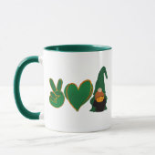Mug Peace Love Gnome | Sublimation de la Saint Patrick (Gauche)