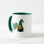 Mug Peace Love Gnome | Sublimation de la Saint Patrick (Devant gauche)