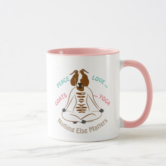 Mug PEACE LOVE GOATS YOGA | GetYerGoat™ (Droite)