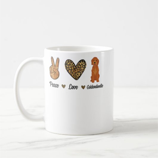 Mug Peace Love Goldendoodle Leopard Lover Animaux de c (Gauche)
