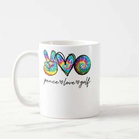 Mug Peace Love Golf Tie Dye Cute Golf Amateurs (Gauche)