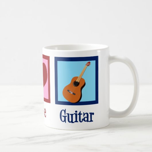 Mug Peace Love Guitar Cute Guitariste (Droite)