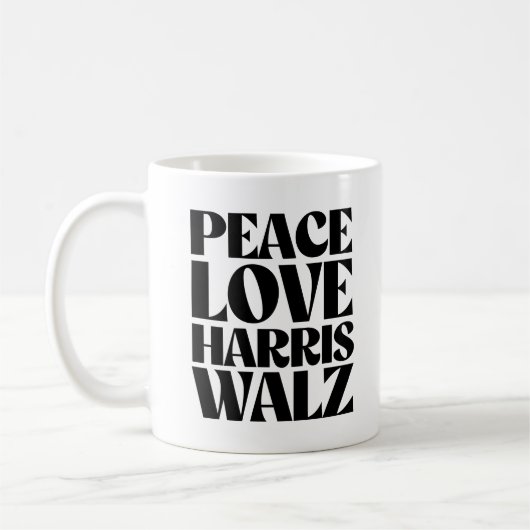 Mug Peace Love Harris Walz (Gauche)
