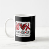 Mug Peace Love Heart Disease Awareness Chd Suprt Wear  (Gauche)