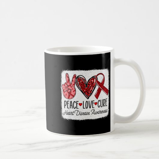 Mug Peace Love Heart Disease Awareness Chd Suprt Wear  (Droite)