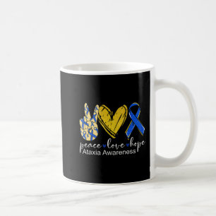 Mug Peace Love Hope Ataxia Awareness Tee-shirt Blue Ri