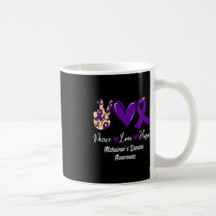Mug Peace Love Hope Purple Ribbon Alzheimer Disease Aw