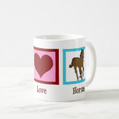 Mug Peace Love Horses (Devant droit)
