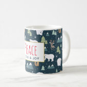 Mug Peace Love & Joy Christmas Animaux Motif (Devant droit)