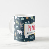 Mug Peace Love & Joy Christmas Animaux Motif (Devant gauche)