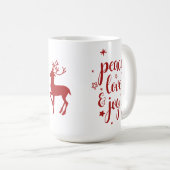Mug Peace Love Joy Reindeer (Devant droit)