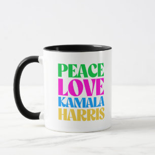Mug Peace Love Kamala Harris