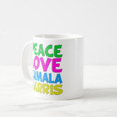 Mug Peace Love Kamala Harris Cute Election (Devant gauche)