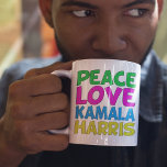 Mug Peace Love Kamala Harris Cute Election<br><div class="desc">Mignon Peace Love Kamala Harris mug pour un démocrate progressiste qui aime les desseins politiques amusants et colorés. Vote pour Kamala à la présidence à l'élection de 2024. Un design libéral amusant dans des couleurs vives.</div>