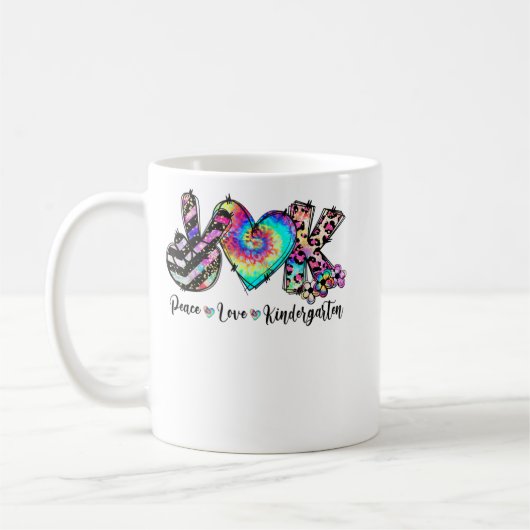 Mug Peace Love Kindergarten Enseignant Enseignant Kind (Gauche)