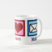 Mug Peace Love Mail (Devant droit)