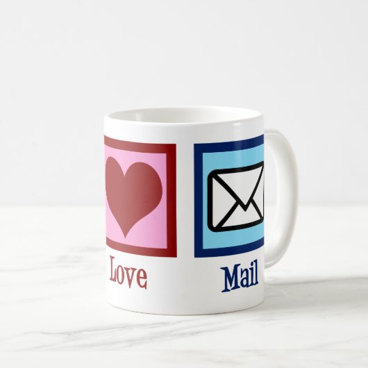 Mug Peace Love Mail (Devant droit)