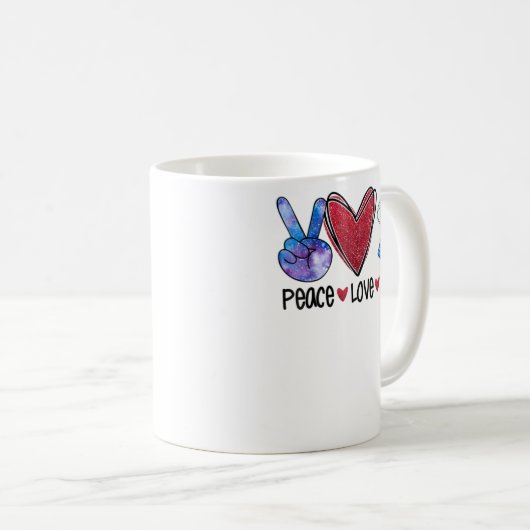 Mug Peace Love Math Funny Enseignant (Devant droit)