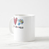 Mug Peace Love Math Funny Enseignant (Devant gauche)