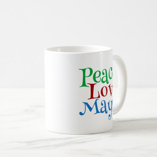 Mug Peace Love Mayonnaise Funny Mayo (Devant droit)
