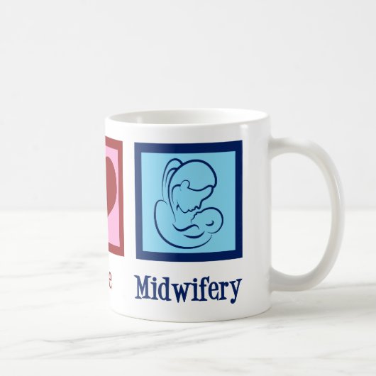 Mug Peace Love Midwifery mignonne sage-femme (Droite)