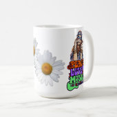 Mug Peace, Love & Music Hippie Gal  (Devant droit)