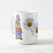 Mug Peace, Love & Music Hippie Gal  (Devant gauche)