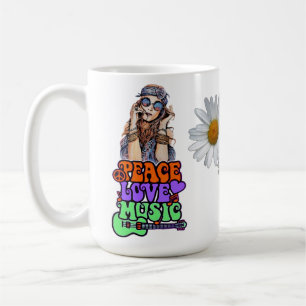Mug Peace, Love & Music Hippie Gal 