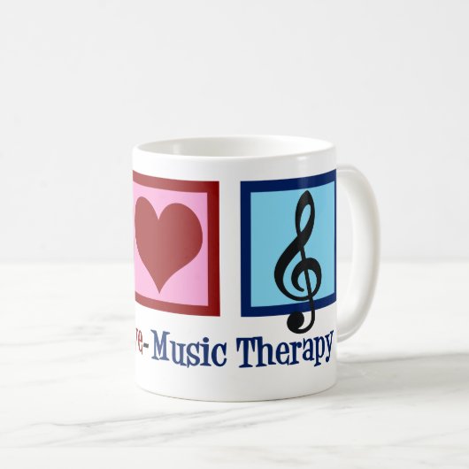 Mug Peace Love Music Therapist (Devant droit)