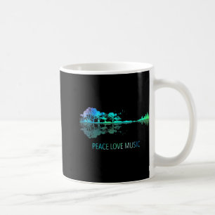 Mug Peace Love Musique Guitar Lake Shadow Hippie Music