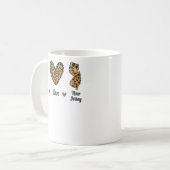 Mug Peace Love New Jersey Leopard Flag Map Souvenirs M (Devant gauche)