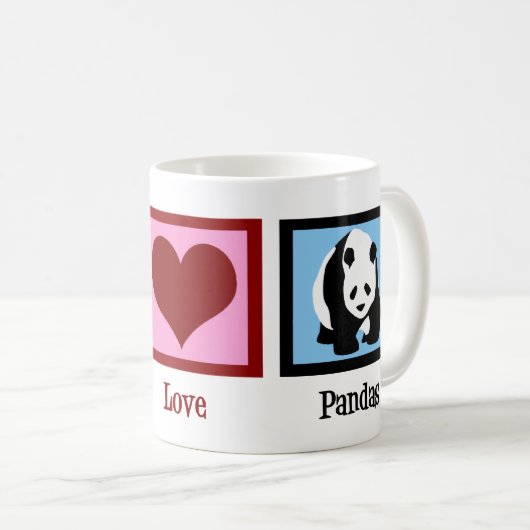 Mug Peace Love Pandas (Devant droit)